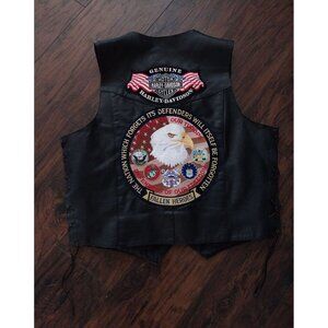 Event Leather Snap Ves Harley Davidson Patches Leather Laced Fallen Heroes $35